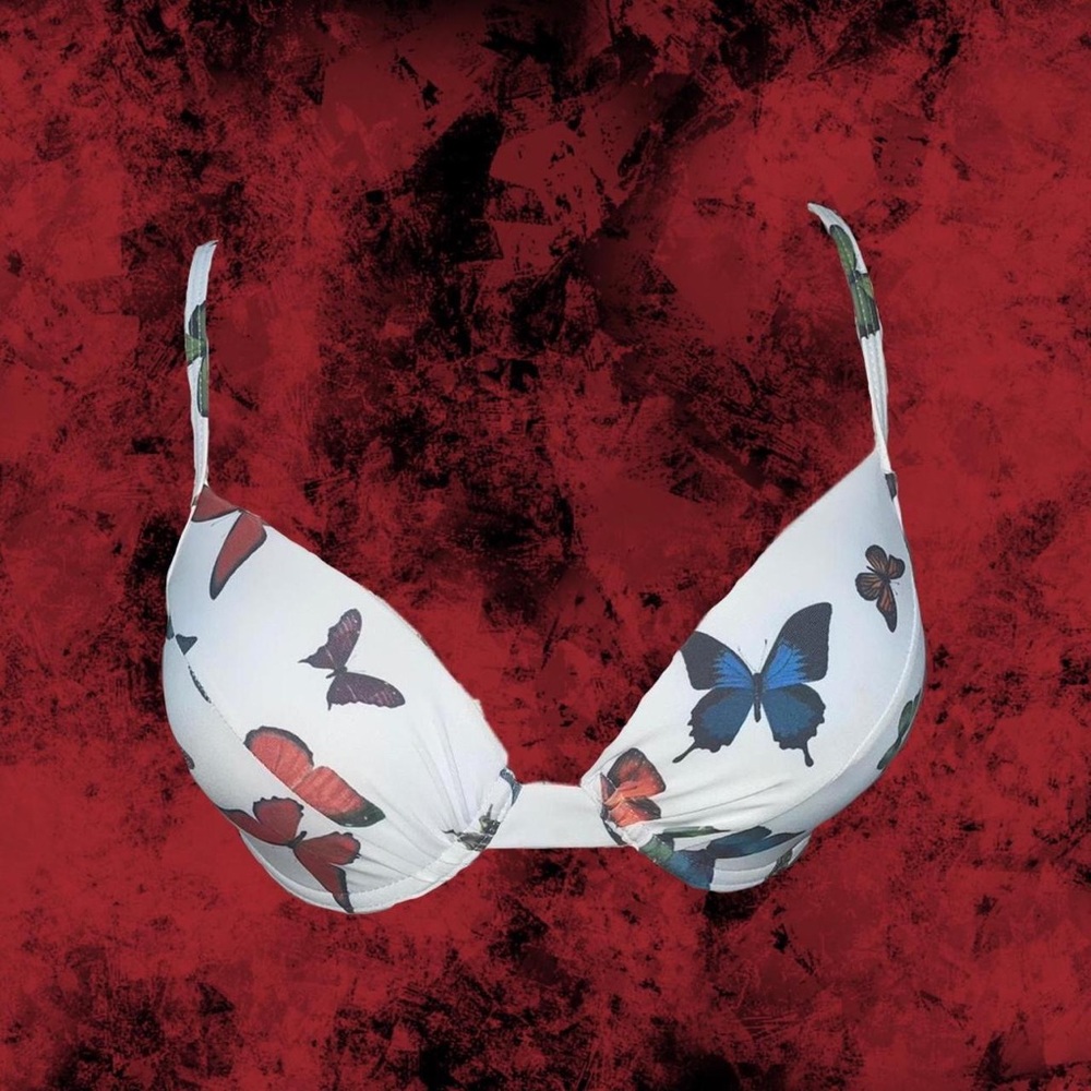 cutest white butterfly swim top 🦋